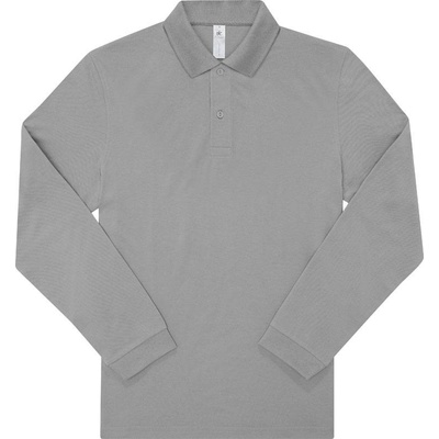 B&C My Polo 180 LSL Piqué polo tričko s dlhým rukávom sivé sport