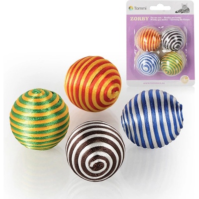 Hračka pro kočky TOMMI - Zorby míček duhový (4ks)