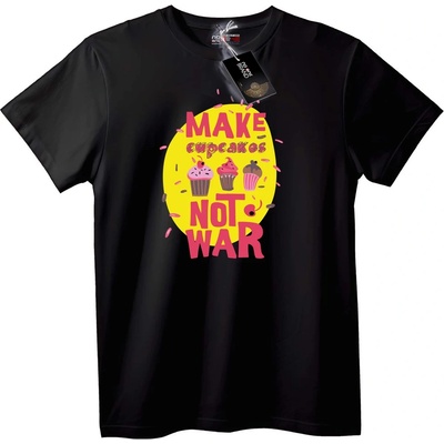 NOONEBRAND Тениска Правете Кексчета, а не Война - XL, Black