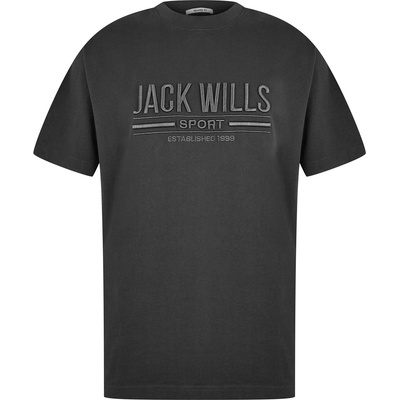 Jack Wills Тениска Jack Wills Men's JW Logo Regular Fit T-Shirt - Washed Black