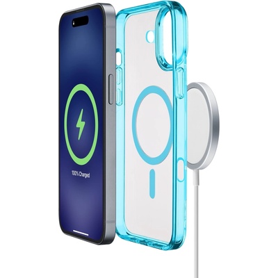 Калъф Cellularline - Iconic Mag, iPhone 16 Plus, MagSafe, светлосин (ICONICMAGIPH16MAXG)