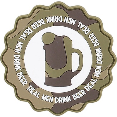 Gumová nášivka Fostex Drink beer - woodland-biela