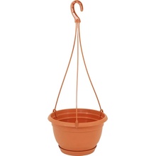 Nohel Garden kvetináč závěsný AGRO s podmiskou plastový terakota 18x11,8cm