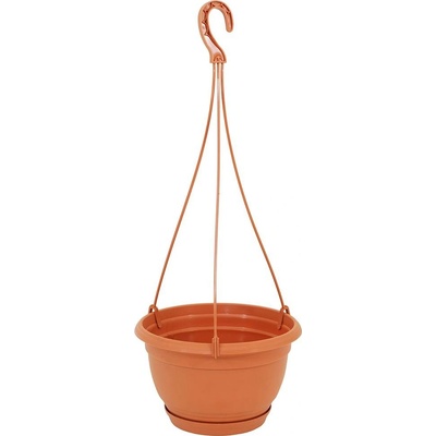 Nohel Garden kvetináč závěsný AGRO s podmiskou plastový terakota 18x11,8cm