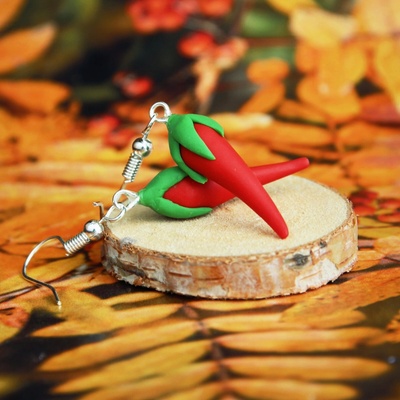 Fimos náušnice Fimo chilli papričky S4087