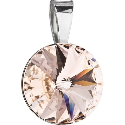 Pavona Stříbrný přívěsek s krystaly Swarovski hnědý kulatý-rivoli 34112.3