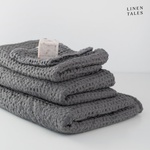 Linen Tales Тъмносиви кърпи и хавлии за баня в комплект от 3 Honeycomb - Linen Tales (LT-THWS-1S-DG)