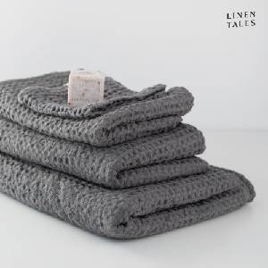 Linen Tales Тъмносиви кърпи и хавлии за баня в комплект от 3 Honeycomb - Linen Tales (LT-THWS-1S-DG)