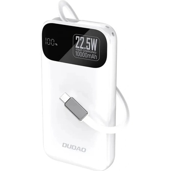 Dudao K31 Преносима батерия Powerbank 10000 mAh 22.5W PD Бяла (K31_White)