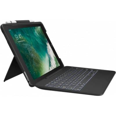 Logitech Slim Combo - безжична клавиатура, с кейс и поставка за iPad Pro 10.5 (черен)