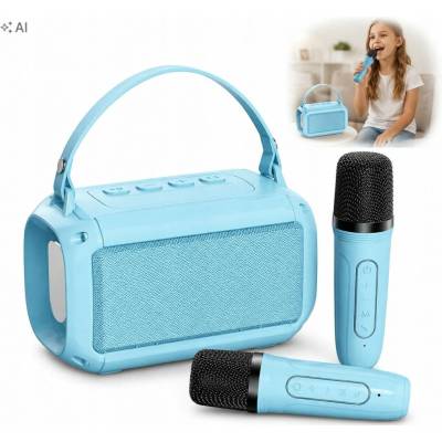 Reproduktor s MIKROFONY 3V1 KARAOKE BLUETOOTH s LED PODSVÍCENÍM PRO DĚTI