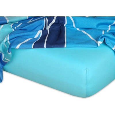 Dadka jersey prostěradlo světle tyrkysové 200x220x18