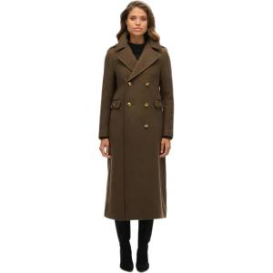 SUPERDRY Палто Superdry Double Breasted Wool coat - Brown (Deep Khaki Green)