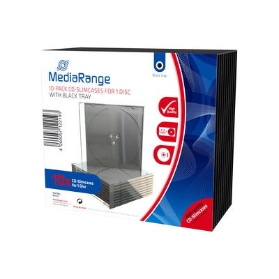 MediaRange CD obal slim 5,2mm čierny 10ks / balenie