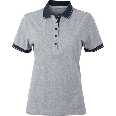 James & Nicholson JN 705 Dámske polo sivá heather modrá navy