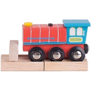 Bigjigs Toys - Дървен локомотив с реалистичен звук (BJT462)