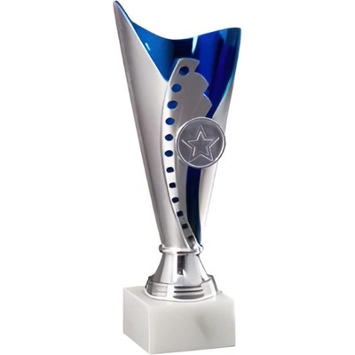 Plastová trofej Stříbrno-modrá 21 cm