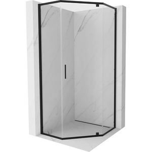 Mexen Exo-R петоъгълна душ кабина с врата 80 x 80 см, прозрачна, черна (812-080-080-70-00)