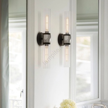 Elstead Lighting Hinkley HK-ELLISON2-BK-BN -Осветително тяло за баня ELLISON 2xE27/40W/230V IP44 черно (ED0814)