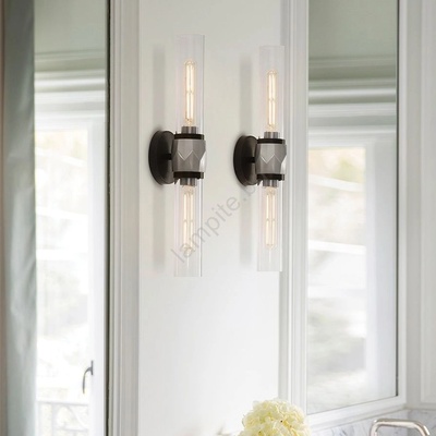 Elstead Lighting Hinkley HK-ELLISON2-BK-BN -Осветително тяло за баня ELLISON 2xE27/40W/230V IP44 черно (ED0814)