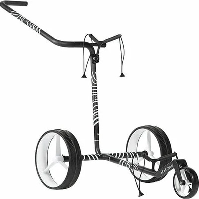 Jucad Carbon Zebra 3-Wheel White/Black Matt Ръчна количка за голф