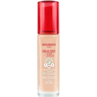 Bourjois Paris Healthy Mix Clean & Vegan Radiant Foundation hydratační a rozjasňující make-up 55N Deep Beige 30 ml