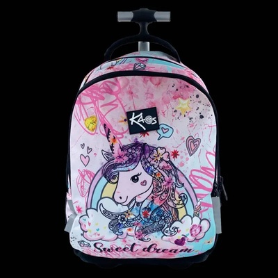 KAOS Ученическа раница 2в1 на колела kaos sweet dream