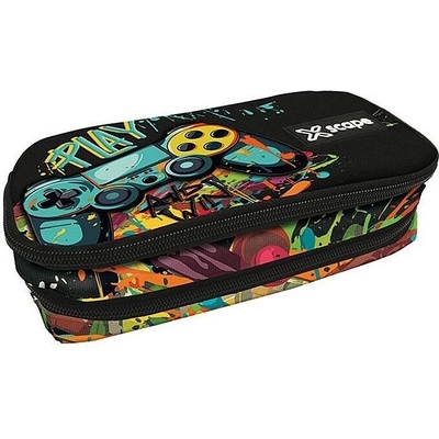 Graffiti Овален ученически несесер Graffiti Xscape - Gaming (259348)
