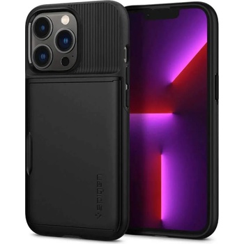 Image 1 of Spigen Slim Armor CS Case - хибриден кейс с отделение за кр. карти и най-висока степен на защита за iPhone 13 Pro (черен)