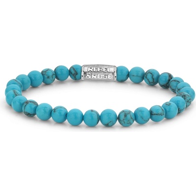 Rebel & Rose unisex náramok Turquoise Delight 6 mm RR-60015-S-S