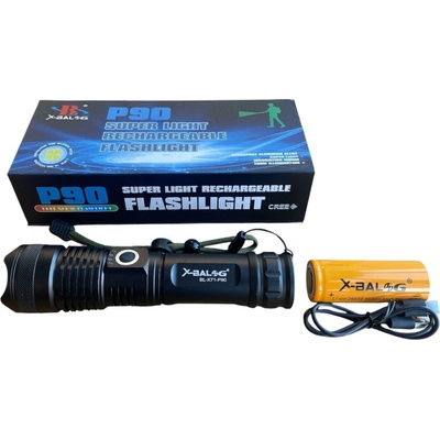 Foxgood Професионален компактен мощен фенер P90 17см. 90 000lm (3005)