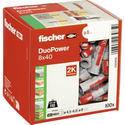 Hmoždinka Fischer DUOPOWER 8x40 mm 100 ks – Zbozi.Blesk.cz