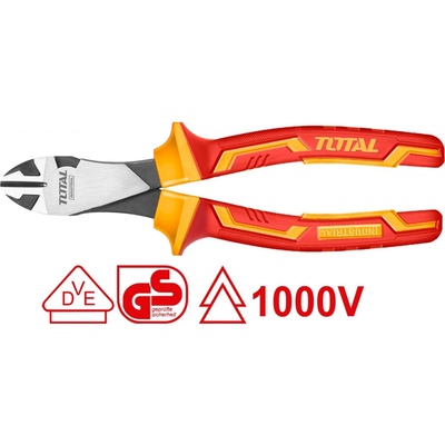 Elektrikářské kleště štípací boční, heavy duty, 180mm, industrial, 1000V TOTAL-TOOLS