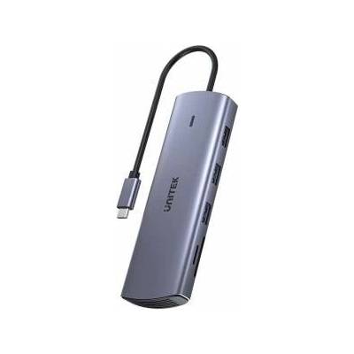 Hub 9w1 USB C Gigabit Ethernet HDMI VGA 3x USB A card reader PD 100W