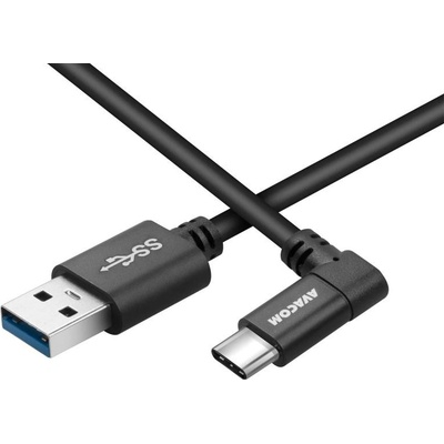 Avacom DCUS-TPCLR-10K USB - USB Type-C, konektor v úhlu 90°, 100cm, černý