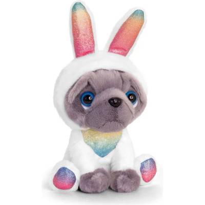 Keel Toys Плюшена играчка Keel Toys - Мопс с костюм на зайче, 20 cm (SD6170 zaiche)