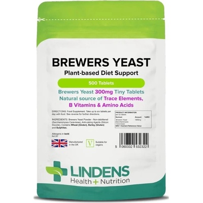 LINDENS Health + Nutrition Pivovarské kvasnice 300 mg, 500 tablet