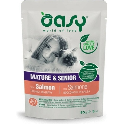 OASY Chunks in gravy Mature & Senior with Salmon 85 g