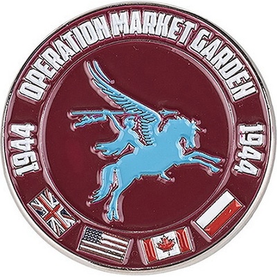 Odznak (pins) 3 cm Market Garden 1944 - červený-biely