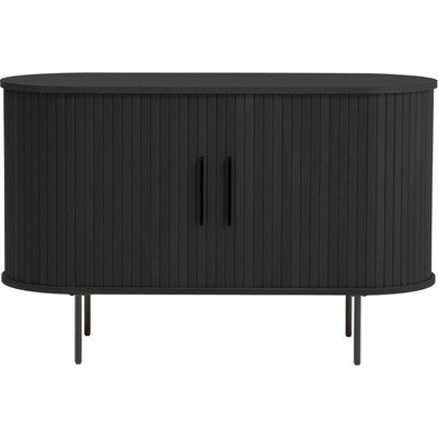 Unique Furniture Черен скрин от дъбов декор с плъзгащи се врати 120x76x45 cm Nola - Unique Furniture (50134640)