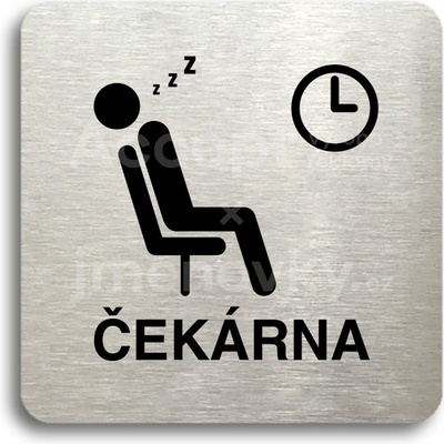 ACCEPT Piktogram čekárna - stříbrná tabulka - černý tisk bez rámečku