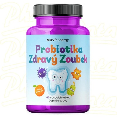 MOVit Probiotika Zdravý zoubek pomeranč 60 tablet