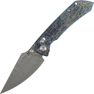 Kansept Fenrir Damascus with Titanium with Lightning Strike Finish handle K1034V10