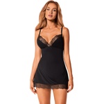 Obsessive Bella Rou Chemise & Thong Black M/L