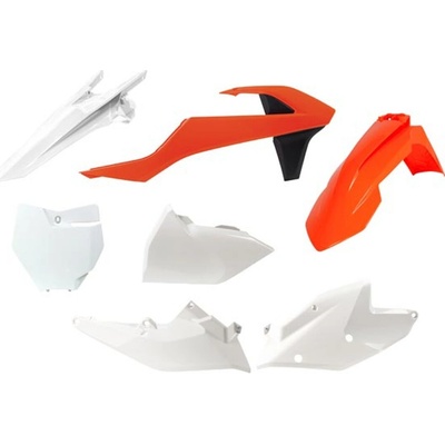 Rtech sada plastů KTM oranžovo-bílé 6 dílů vč. levého krytu vzduch filtru M400-712