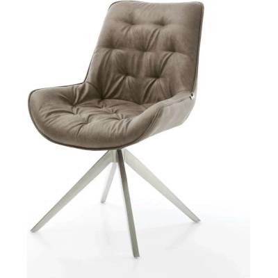 Delife Taimi-Flex mikrovlákno taupe vintage křížová podnož široká nerezová ocel
