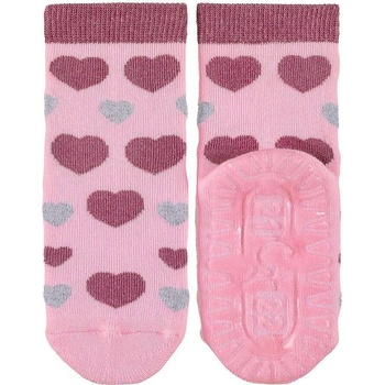 Sterntaler Чорапи ABS нехлъзгащо стъпало AIR, сърца, розови, Sterntaler