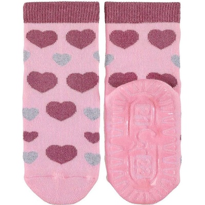 Sterntaler Чорапи ABS нехлъзгащо стъпало AIR, сърца, розови, Sterntaler
