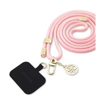 Pouzdro Guess Crossbody Popruh Cord 4G Charm zlaté/růžové