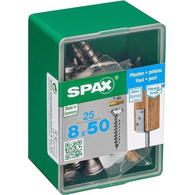 Spax Vrut sloupkový stř. hlava T-Star+ T40 CUT plný závit ocel A1 8x50 mm 25 ks